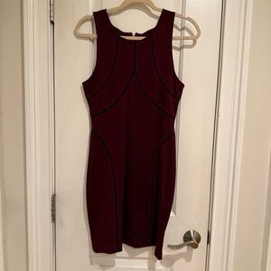 Elegant Burgundy and Black body con Dress